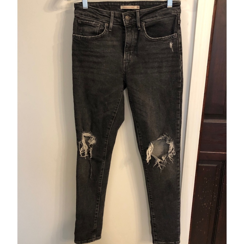 High Rise Distressed Skinny Jeans